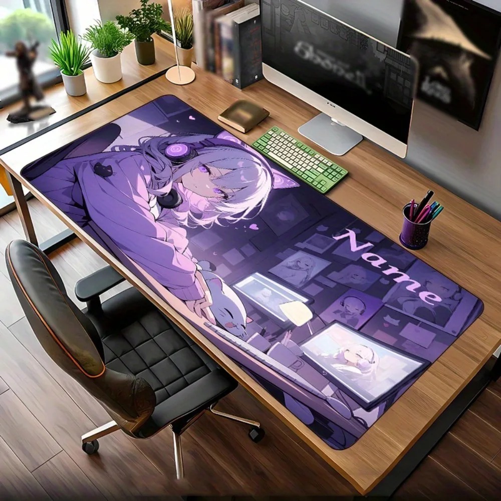 Gaming Keyboard Name - Anime Girl Gaming Large Desk Mat