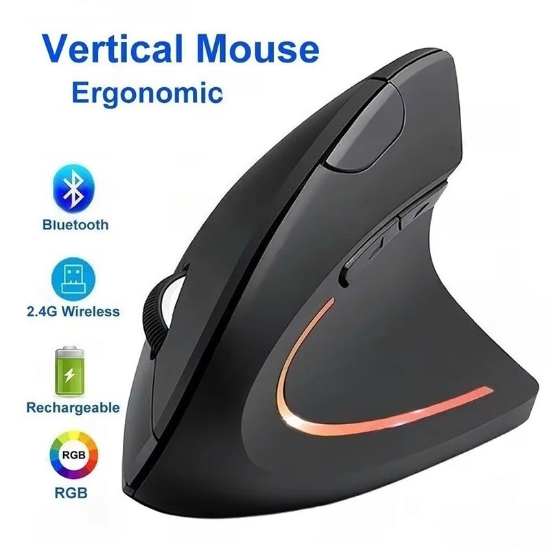 Gaming Keyboard Bluetooth - Ergonomically Compliant Vertical Mouse 2.4GHz Bluetooth