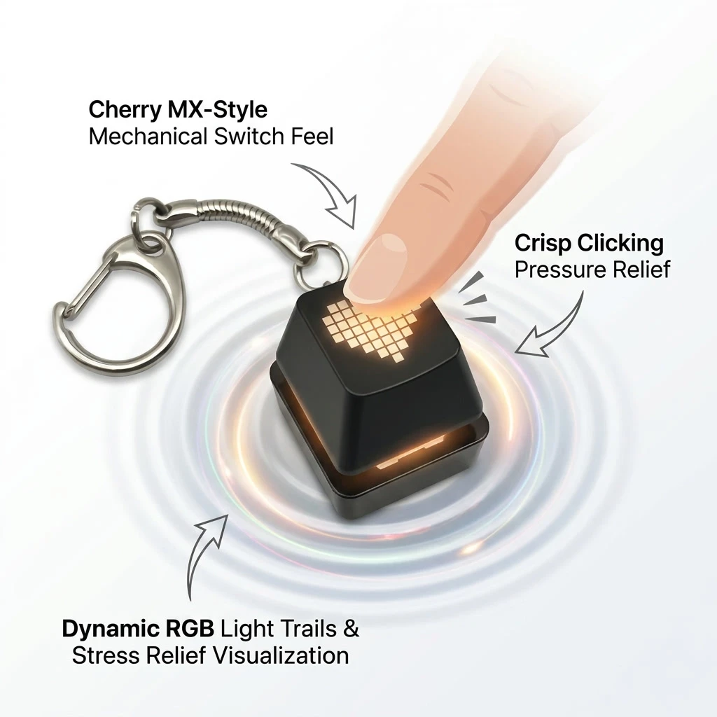 Mechanical Switch Tester - Mini RGB Keyboard Keychain Fidget Toy
