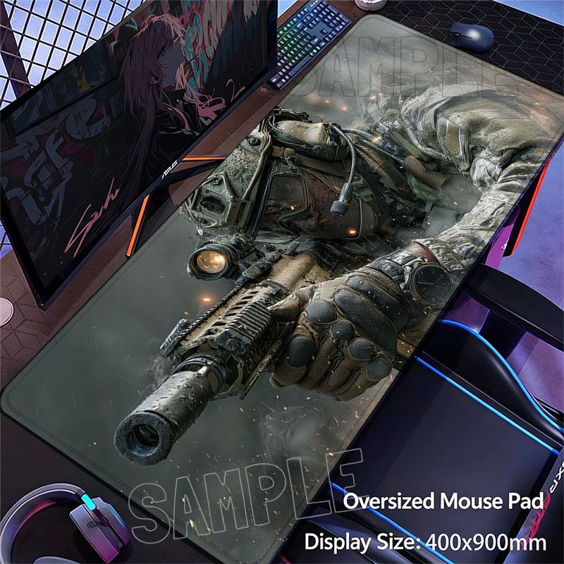 Gaming Keyboard Higround - Large Mouse Pad Battlefield Soldier Gun