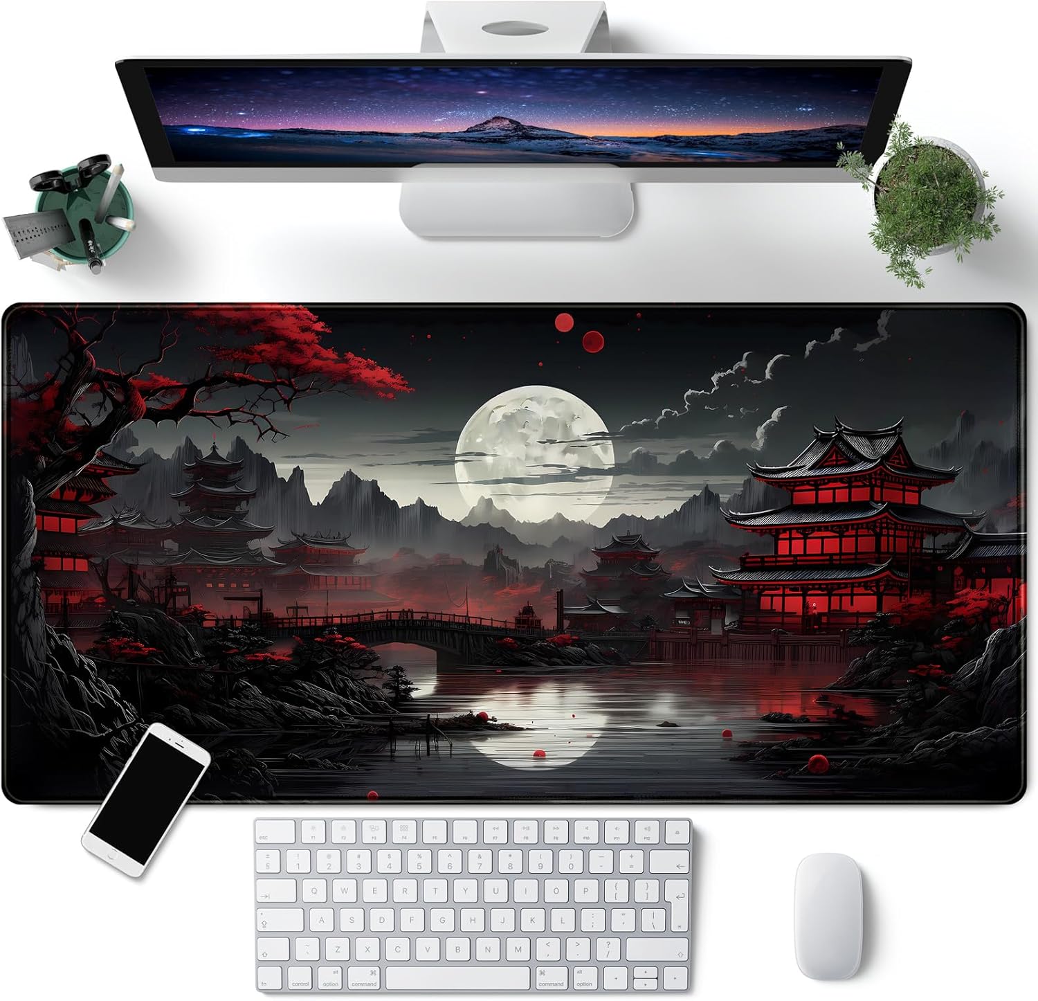 Japanese Desk Mat Riverside Fu - огляд і ціна Gaming Keyboard And Mouse