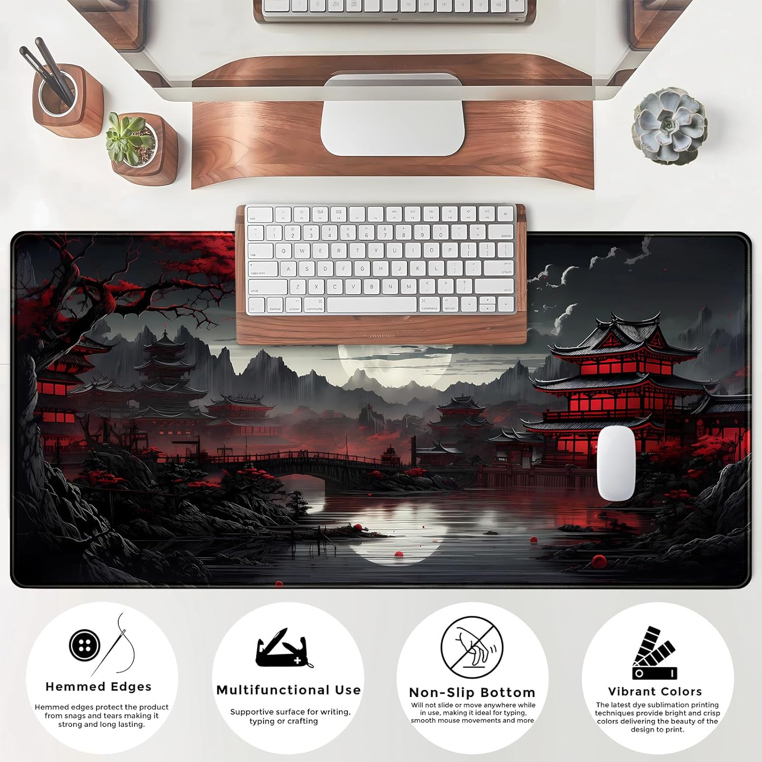 Japanese Desk Mat Riverside Fu - огляд і ціна Gaming Keyboard And Mouse