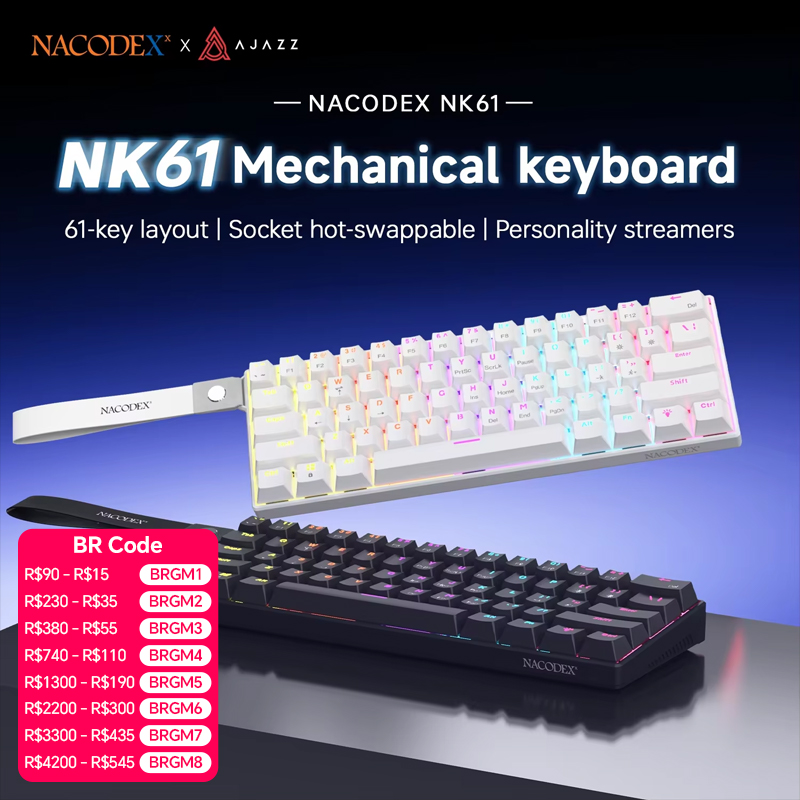 AJAZZ NK61 61-Key Red Switch W - огляд і ціна Gaming Keyboard Blue Switches