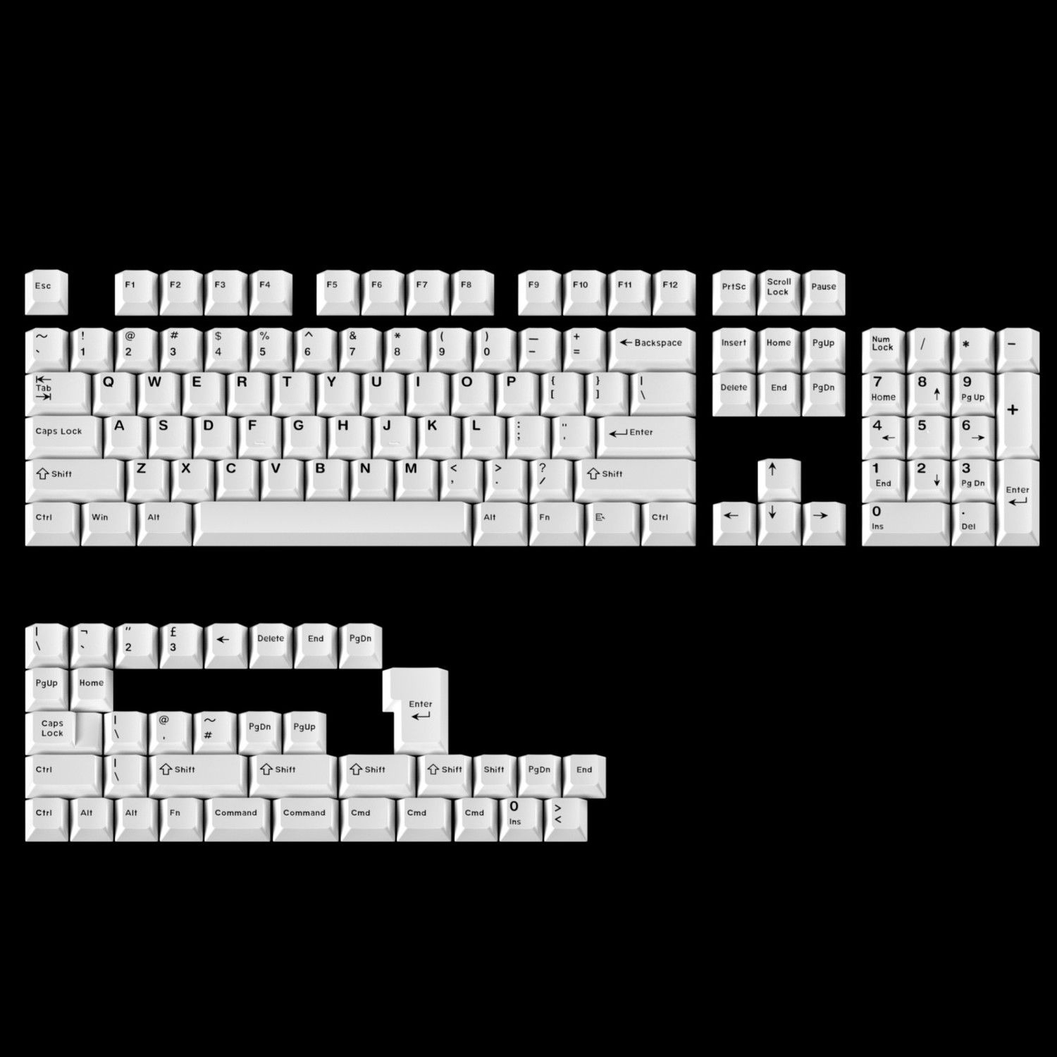 Minimalist Pure White Keycaps  - огляд і ціна Gaming Keyboard Extension
